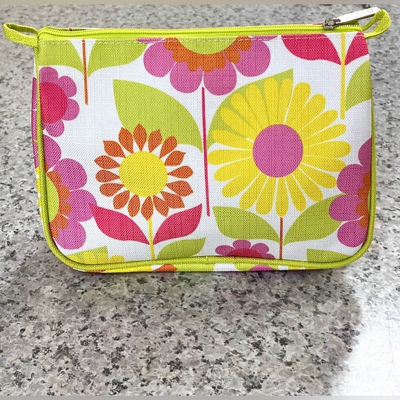 Cosmetic case, Clinique zipper bag New, never used. Pretty and Cheerful floral. - Picture 1 of 5